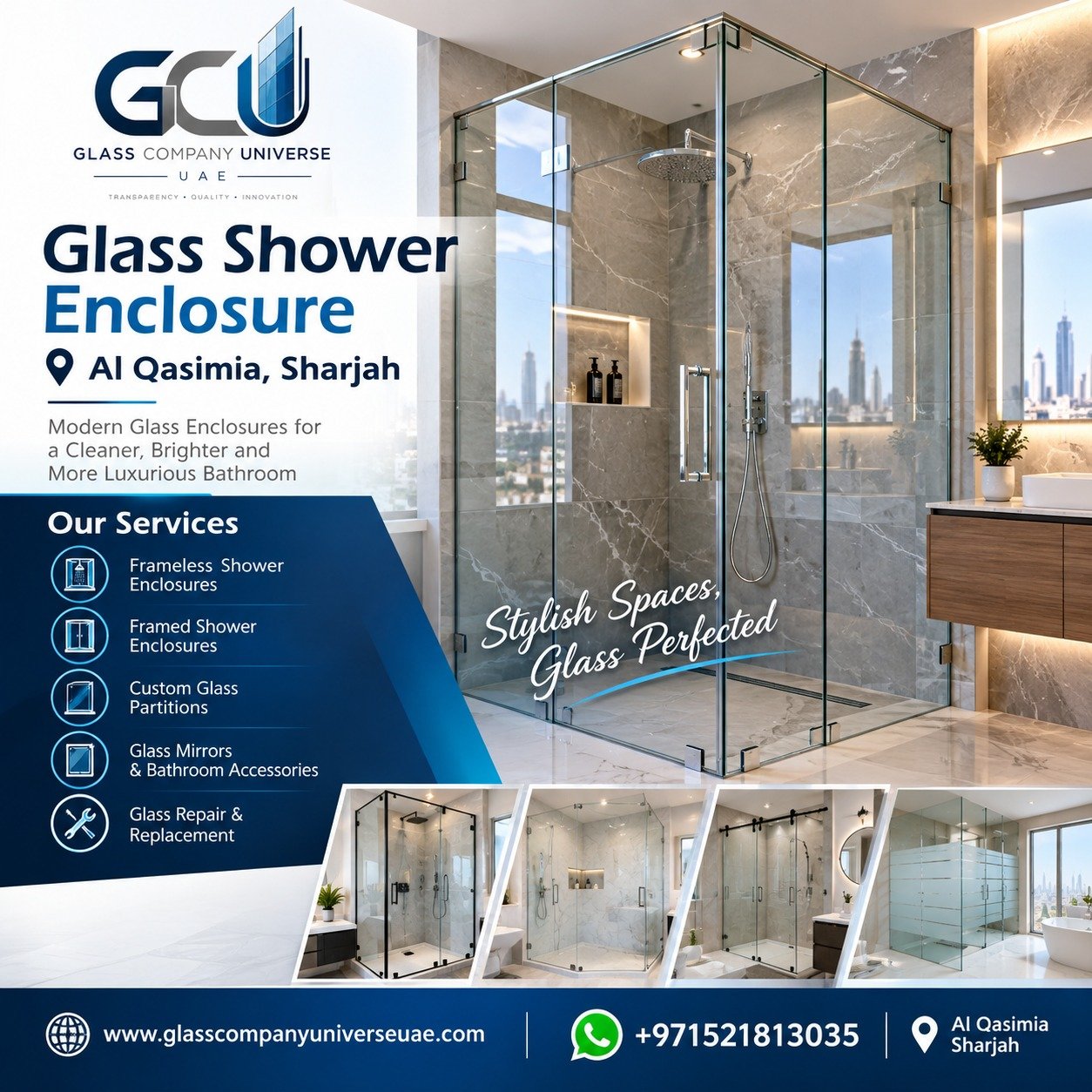 Glass shower enclosure Al Qasimia Sharjah